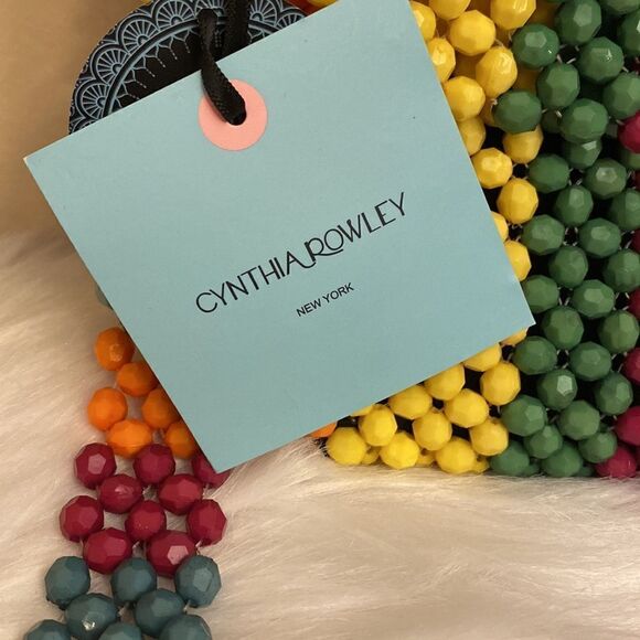 NWT Cynthia Rowley Rainbow Beaded Crossbody Retro Style 1960-70's - Rainbow - Picture 5 of 11